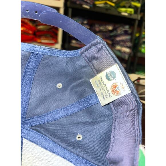 Vintage Georgetown Hoyas Hat College University Blue Snapback Headwear 90s NWT - Picture 8 of 8